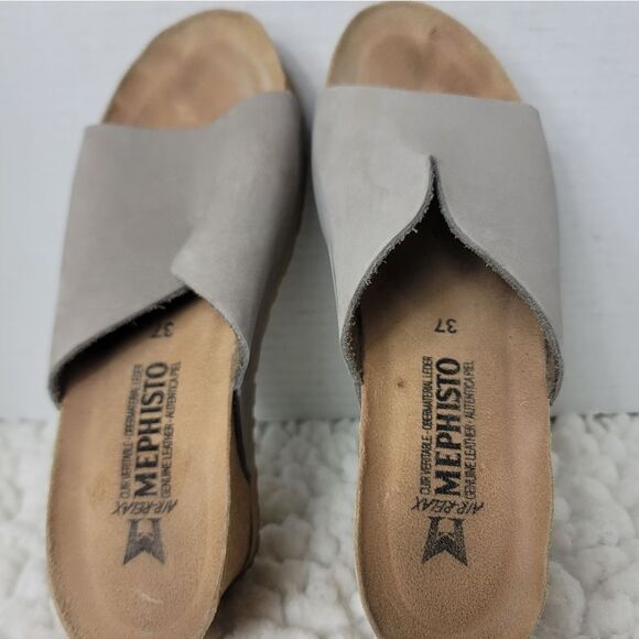 Mephisto Lisane Women’s Wedge Sandals EU 37 US 7 Gray Cork Comfort Shoes main image 6